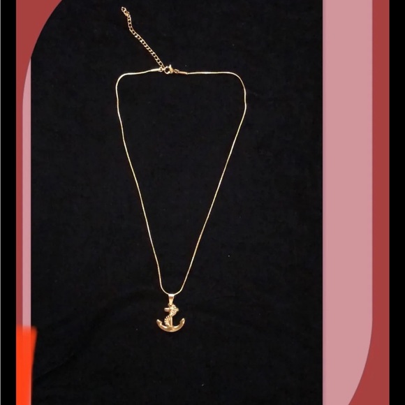 Women Girls Boys Anchor Necklace Fashion Jewelry Gold Plated - Picture 4 of 5